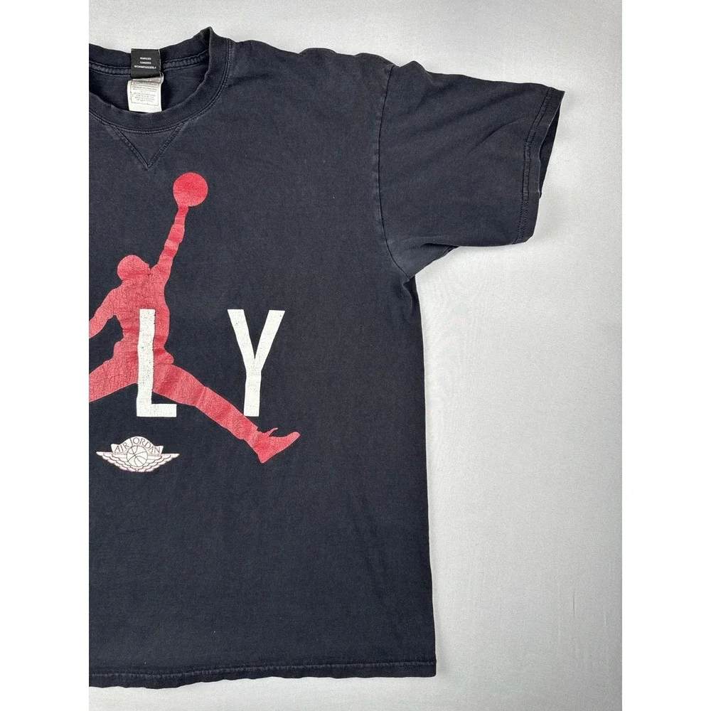 Vintage 2005 Jordan Fly Jumpman T Shirt XL Black Red Air Jordan Faded
